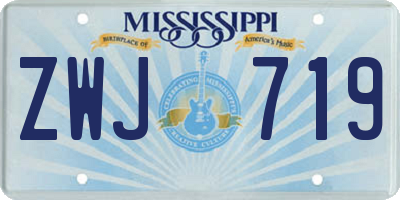 MS license plate ZWJ719