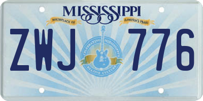 MS license plate ZWJ776