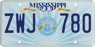 MS license plate ZWJ780