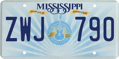 MS license plate ZWJ790