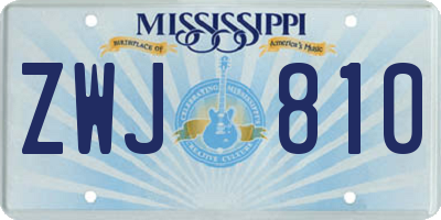 MS license plate ZWJ810