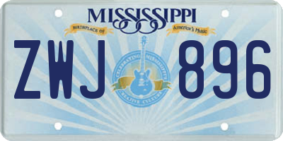 MS license plate ZWJ896
