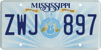 MS license plate ZWJ897
