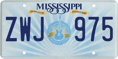 MS license plate ZWJ975