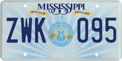 MS license plate ZWK095
