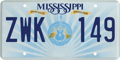 MS license plate ZWK149