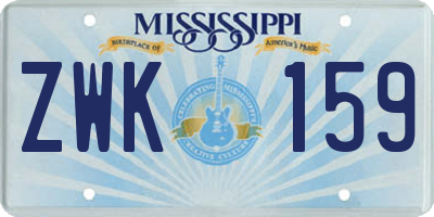 MS license plate ZWK159