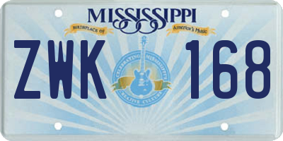 MS license plate ZWK168