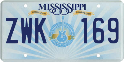 MS license plate ZWK169