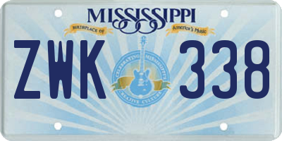 MS license plate ZWK338