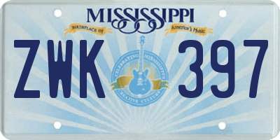 MS license plate ZWK397