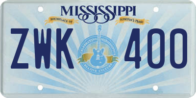 MS license plate ZWK400