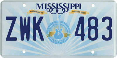 MS license plate ZWK483