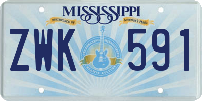 MS license plate ZWK591