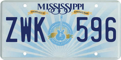 MS license plate ZWK596