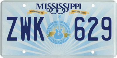 MS license plate ZWK629