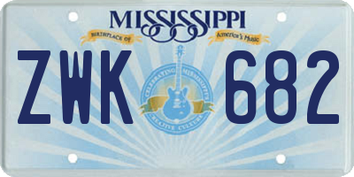 MS license plate ZWK682