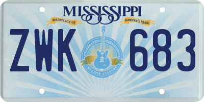 MS license plate ZWK683