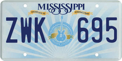 MS license plate ZWK695