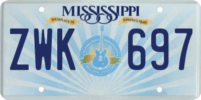 MS license plate ZWK697