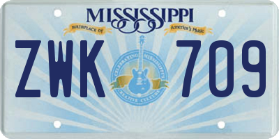 MS license plate ZWK709
