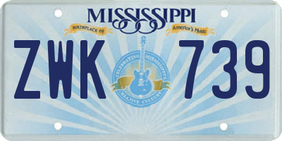 MS license plate ZWK739