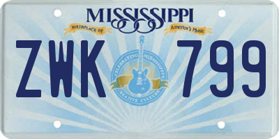 MS license plate ZWK799