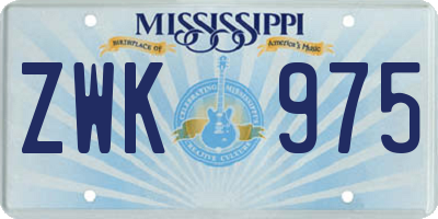 MS license plate ZWK975