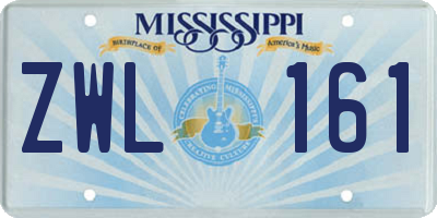 MS license plate ZWL161