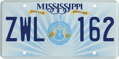 MS license plate ZWL162