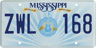 MS license plate ZWL168