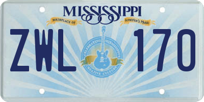 MS license plate ZWL170