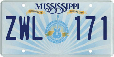 MS license plate ZWL171