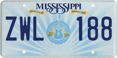 MS license plate ZWL188