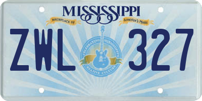 MS license plate ZWL327