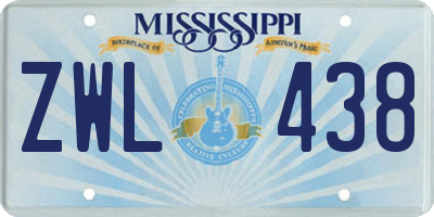 MS license plate ZWL438