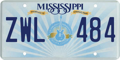 MS license plate ZWL484
