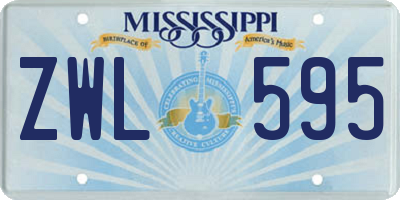 MS license plate ZWL595