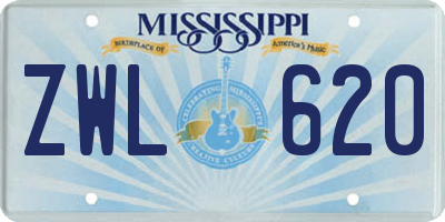 MS license plate ZWL620