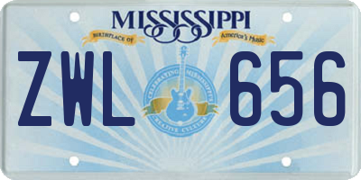 MS license plate ZWL656