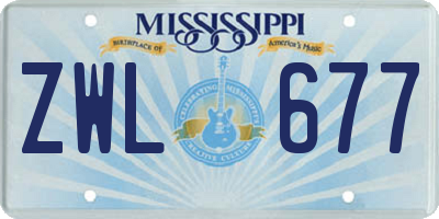 MS license plate ZWL677