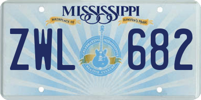MS license plate ZWL682