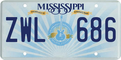 MS license plate ZWL686