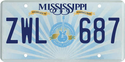 MS license plate ZWL687