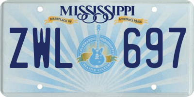 MS license plate ZWL697