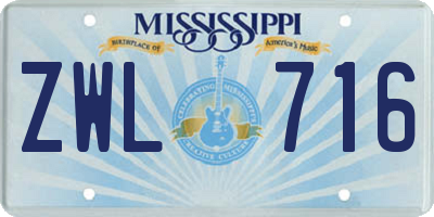 MS license plate ZWL716