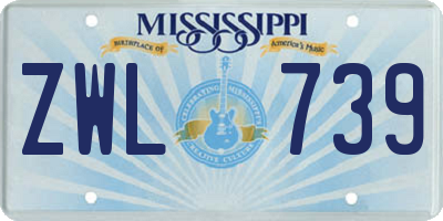 MS license plate ZWL739