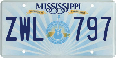 MS license plate ZWL797