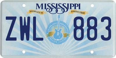 MS license plate ZWL883