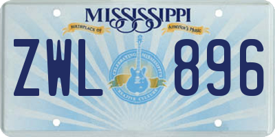 MS license plate ZWL896